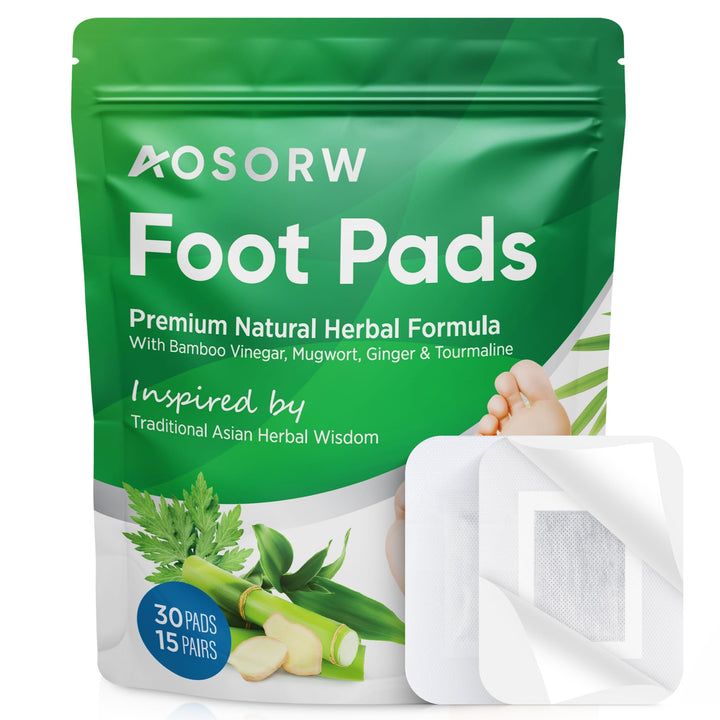 AOSORW front packaging showing 30 pads and key ingredient highlights for convenience