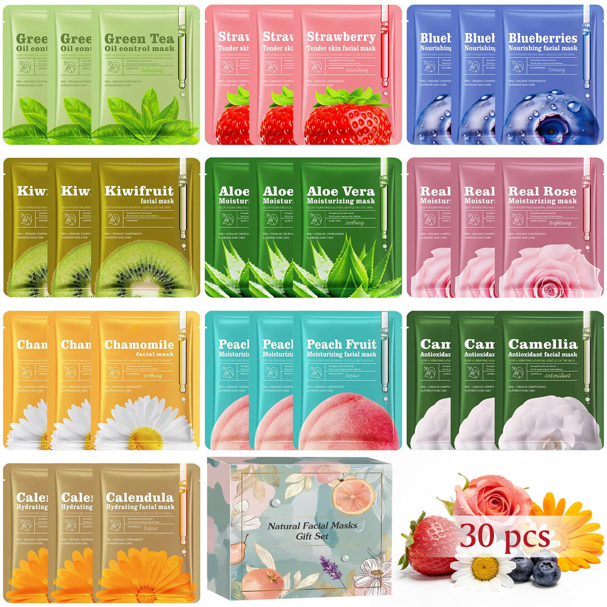 Aottom front packaging showing 30pcs bulk set and clear branding for convenience