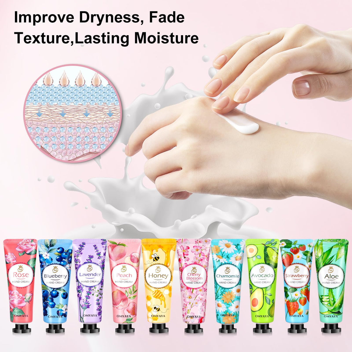 Aottom display of all ten scents showcasing scent variety benefit