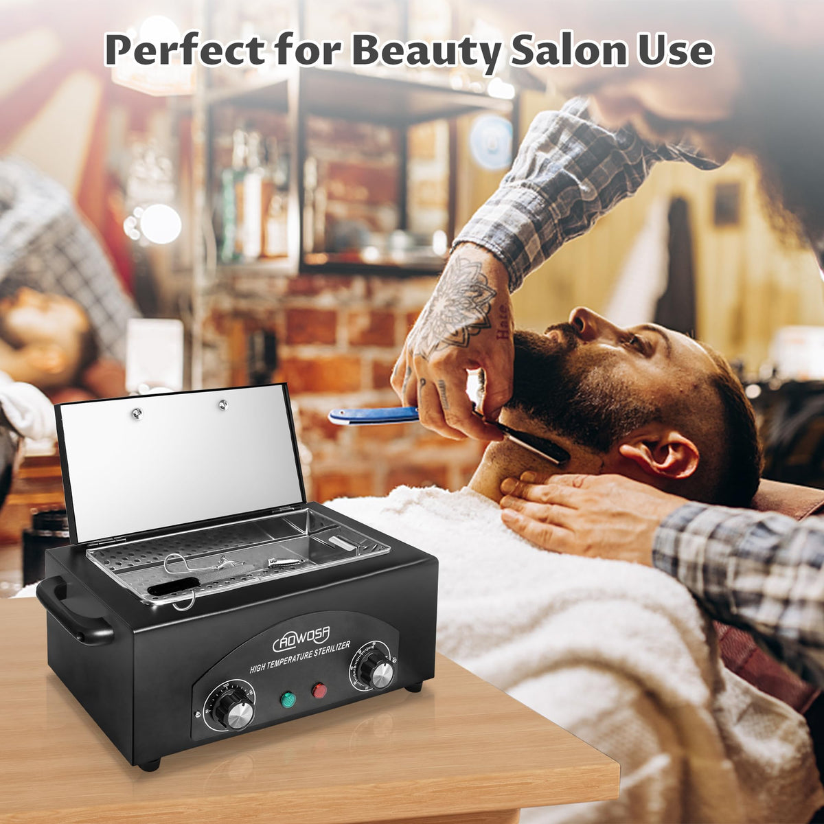 AOWOSA next to ruler showing compact 2L scale for space-saving salon placement
