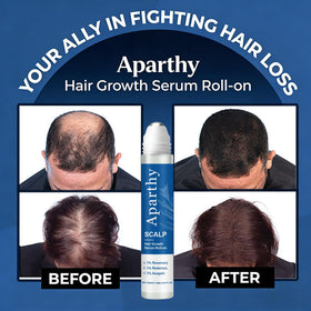 Aparthy rollerball close-up displaying applicator tip for precise, waste-free delivery