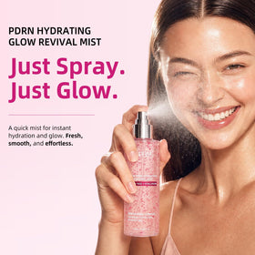 APBM mist sprayed over makeup giving instant dewy finish benefit