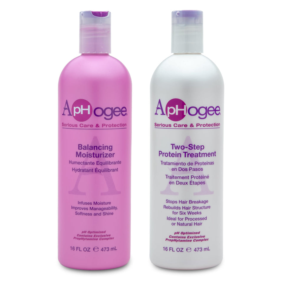 Aphogee double bundle front packaging showing both 16 fl oz bottles, clear product identity and benefits