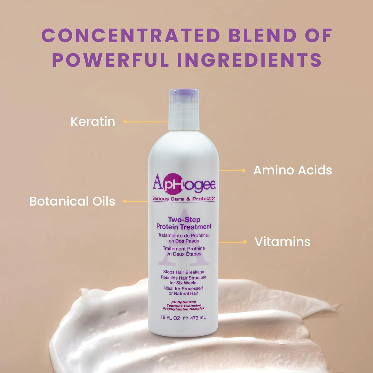 Aphogee moisturizer texture swipe on skin, shows lightweight creamy finish and fast absorption