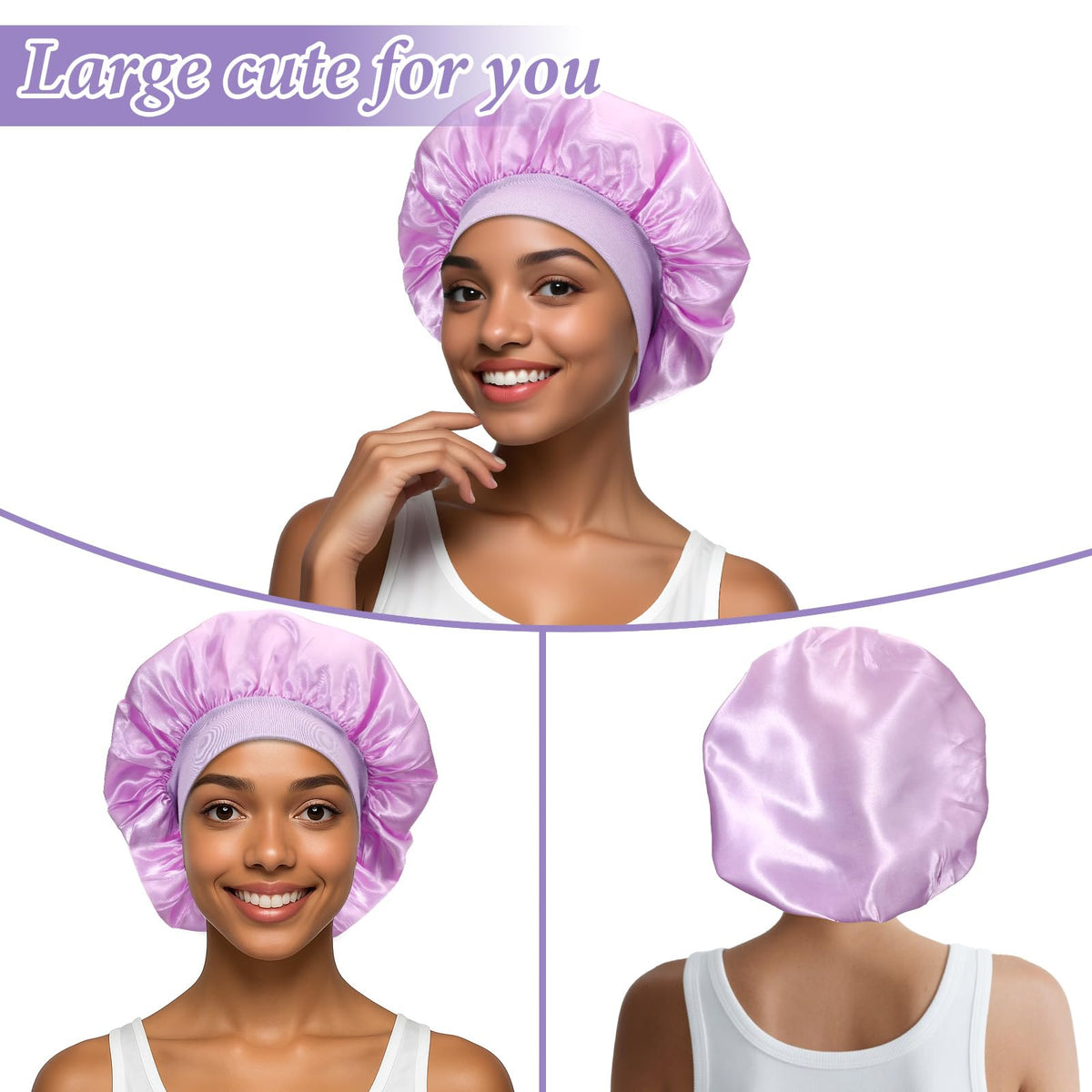 Aphumedc woman wearing bonnet sleeping preserves curls overnight