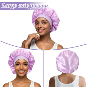 Aphumedc woman wearing bonnet sleeping preserves curls overnight