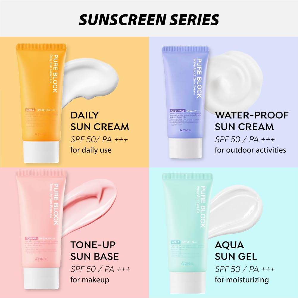 A'PIEU inside a makeup bag in a vanity scene highlighting its role as a primer and sunscreen base