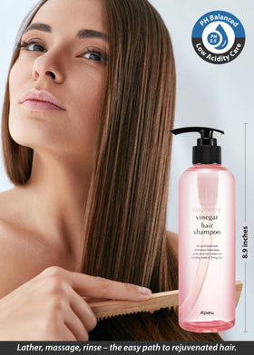 A'PIEU shampoo being rinsed in shower illustrating clarifying action and fresh scalp