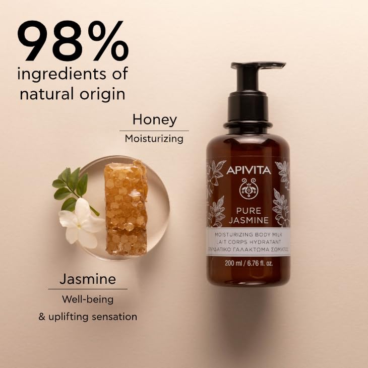 Apivita honey and botanical ingredients close-up highlighting natural moisture