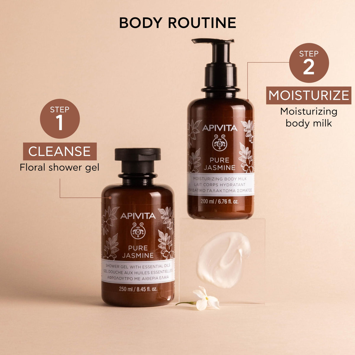 Apivita 200 mL size comparison on hand showing travel-friendly convenience