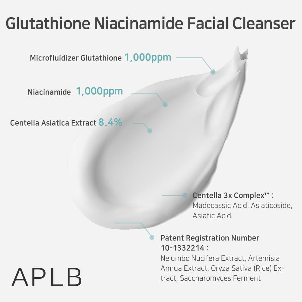 APLB cleanser applied to hand showing foam in use and effective makeup and oil removal benefit