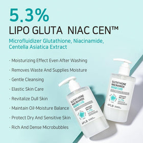 APLB creamy lather in hand, demonstrates gentle moisturizing foam