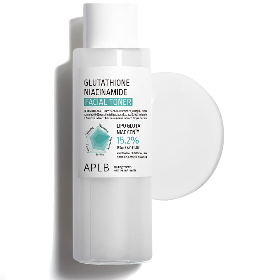 APLB bottle front packaging showing clear toner and label for brightening benefit