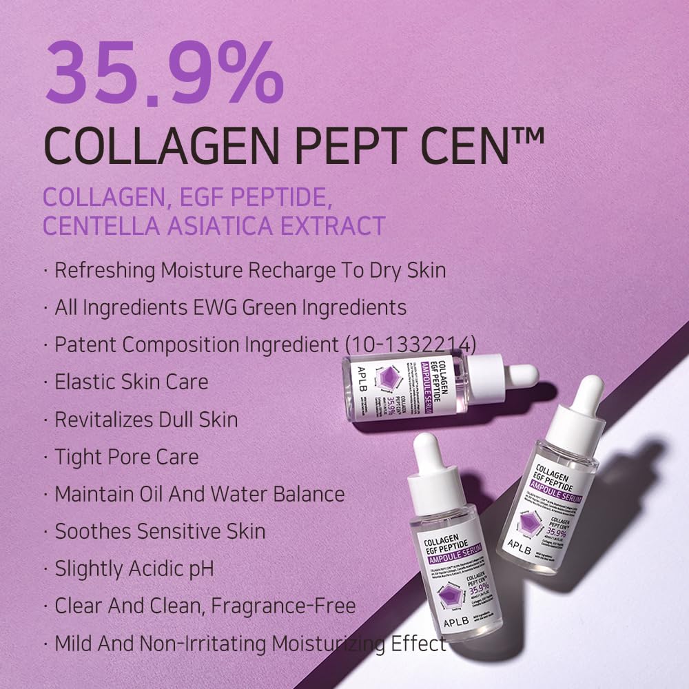 APLB label close-up highlighting COLLAGEN PEPT CEN and ingredient strengths