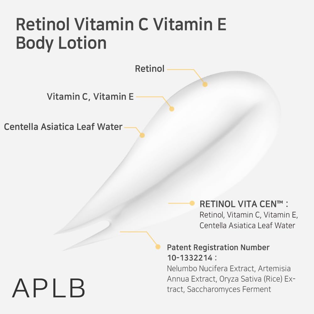 APLB label close-up listing retinol and vitamins, highlights active ingredients