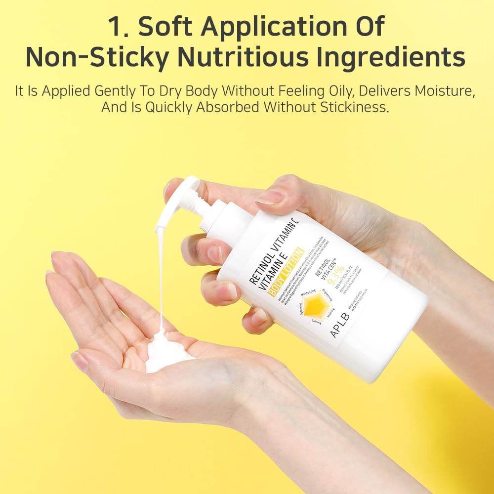 APLB lotion spread on skin surface, shows easy absorption and hydration