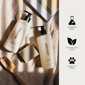 APOTHEKE Canvas bottle on bathroom vanity adding decor and subtle scent to the space