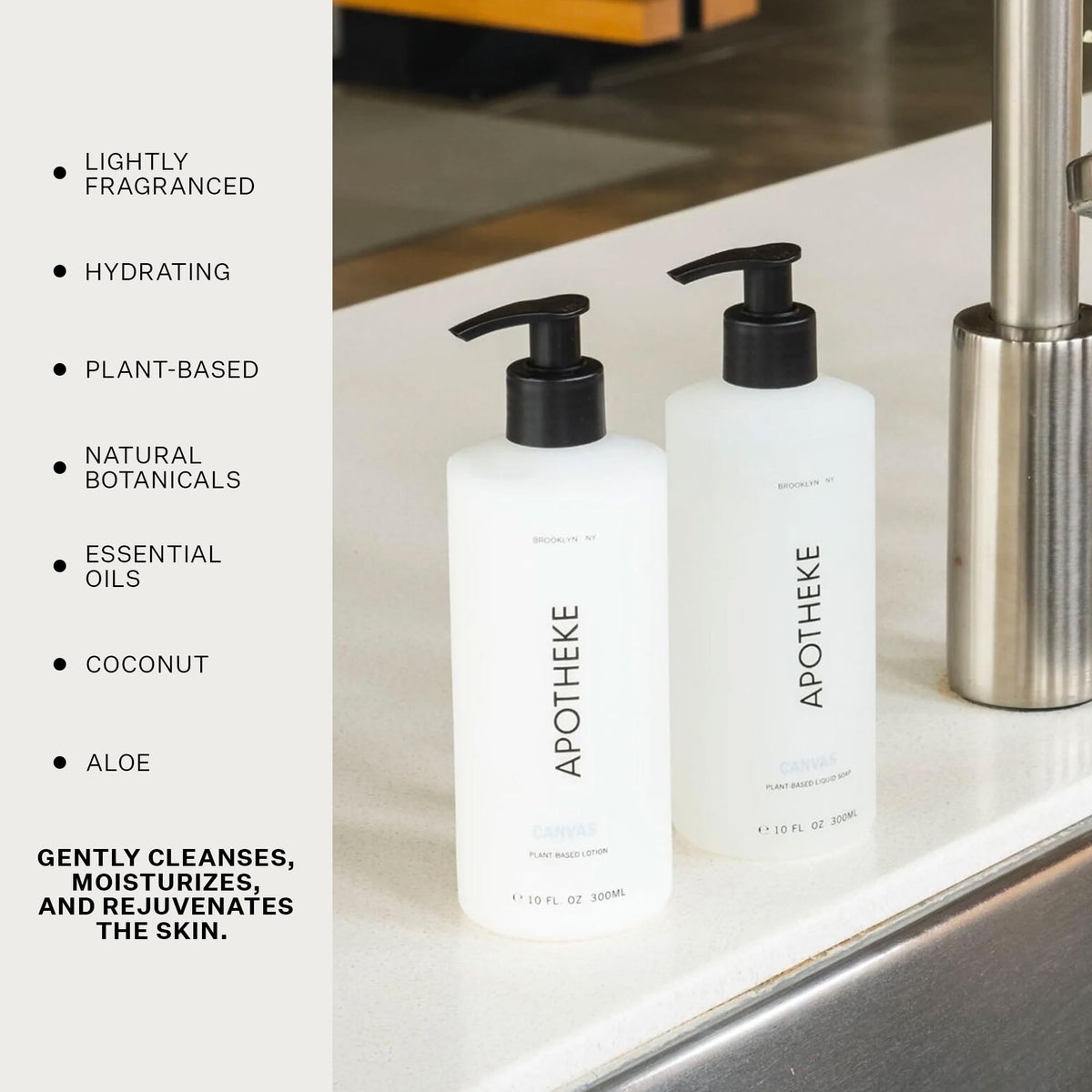 APOTHEKE Canvas close-up label detail highlighting fragrance notes and premium branding