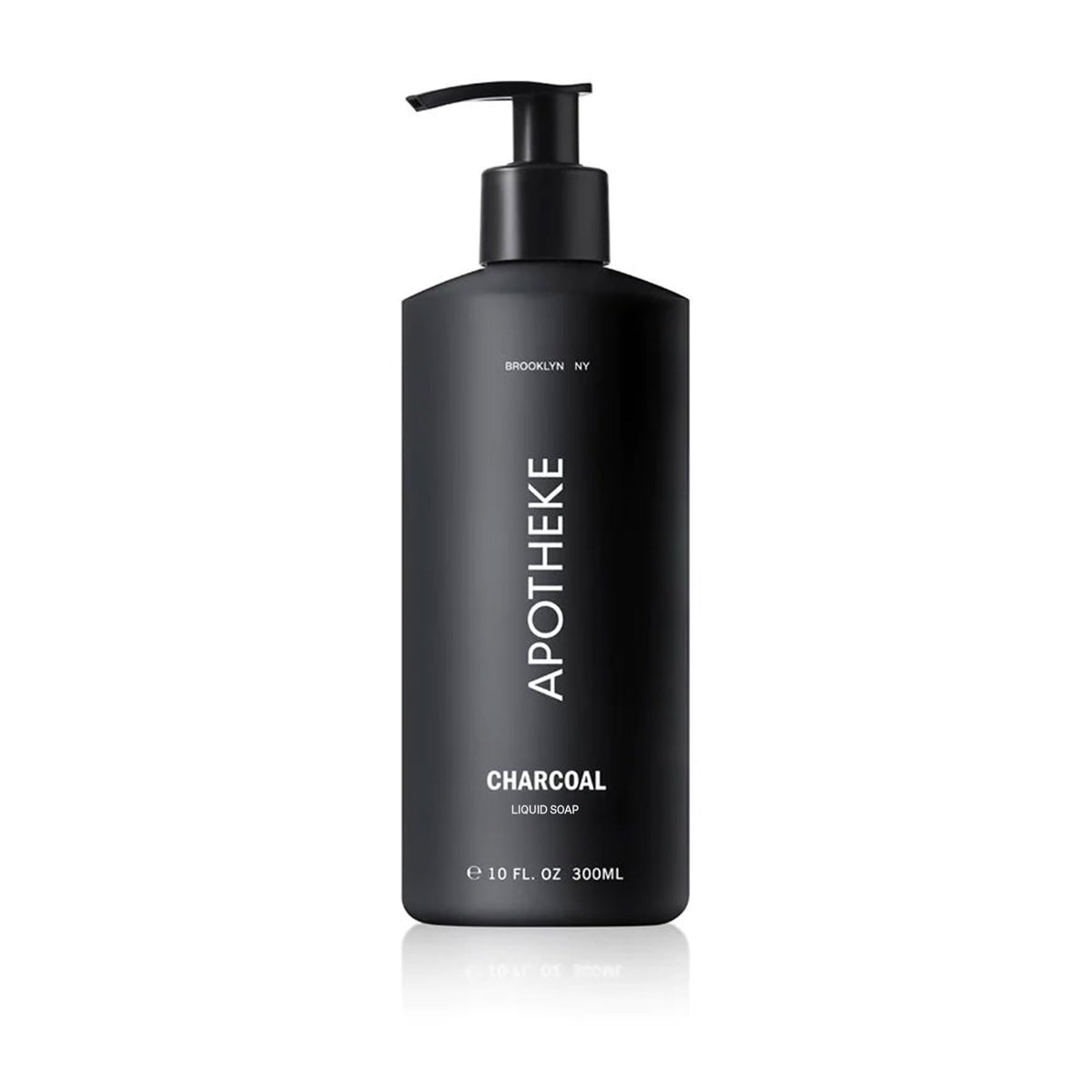 APOTHEKE front packaging shows charcoal hand soap aesthetic and elegant design