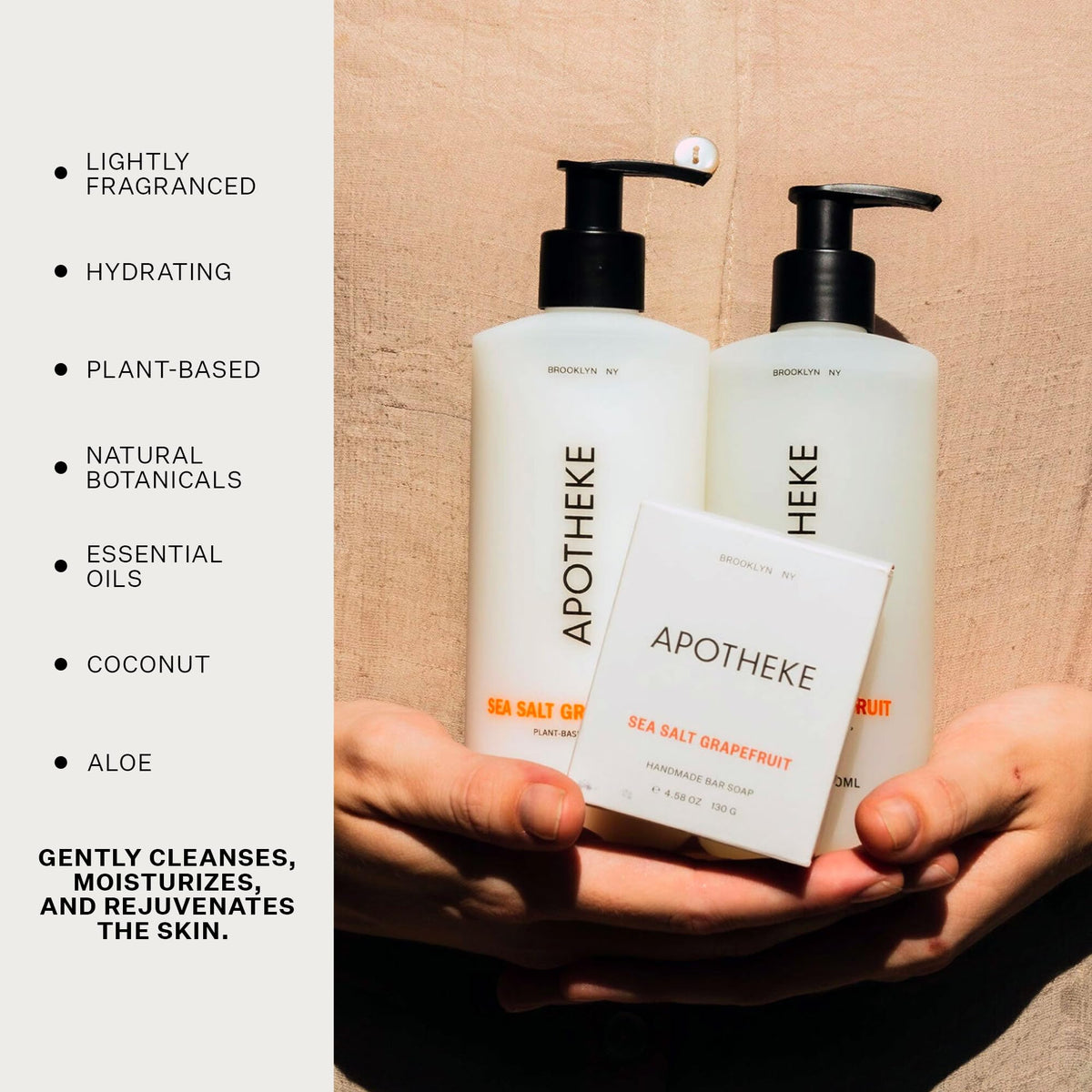 APOTHEKE label detail with scent notes and premium design visible