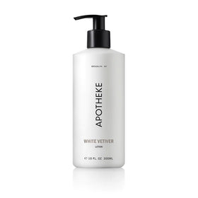 APOTHEKE front bottle view showing elegant packaging and moisturizing benefit