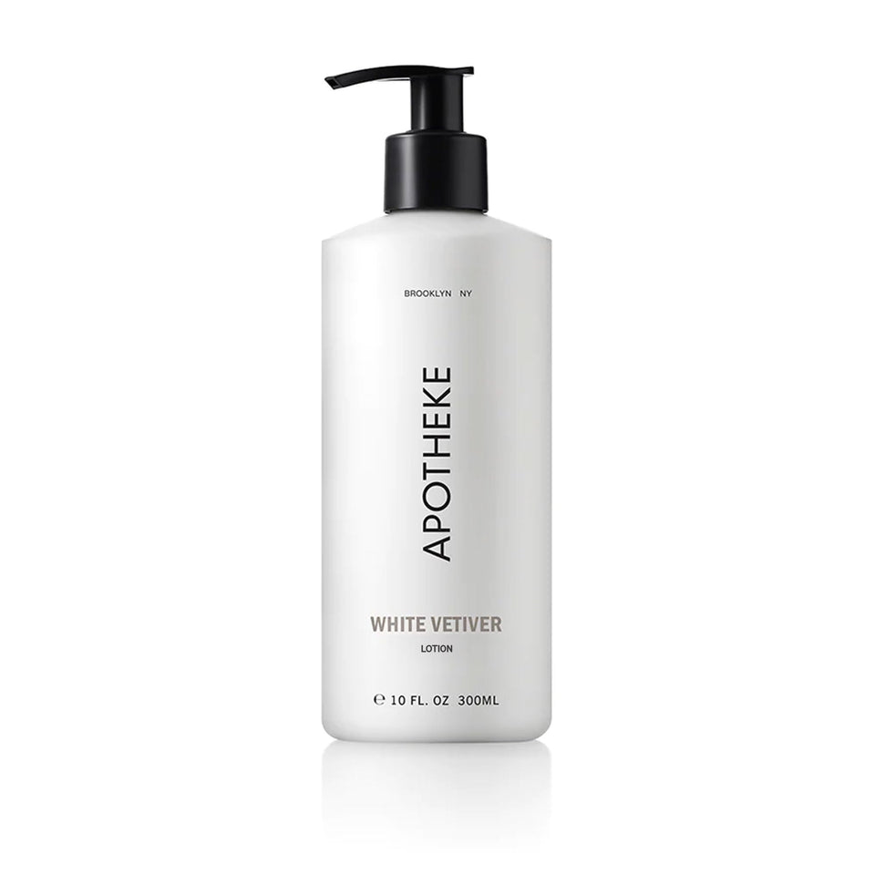 APOTHEKE front bottle view showing elegant packaging and moisturizing benefit