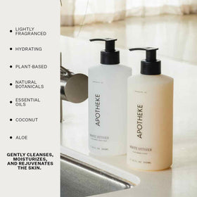 APOTHEKE label detail highlighting fragrance notes and premium presentation benefit