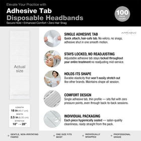 APPEARUS adhesive tab detail showing flat closure for low-profile comfort