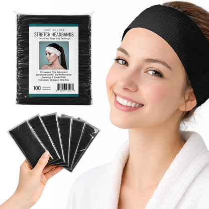 APPEARUS front packaging of black disposable headbands for professional use