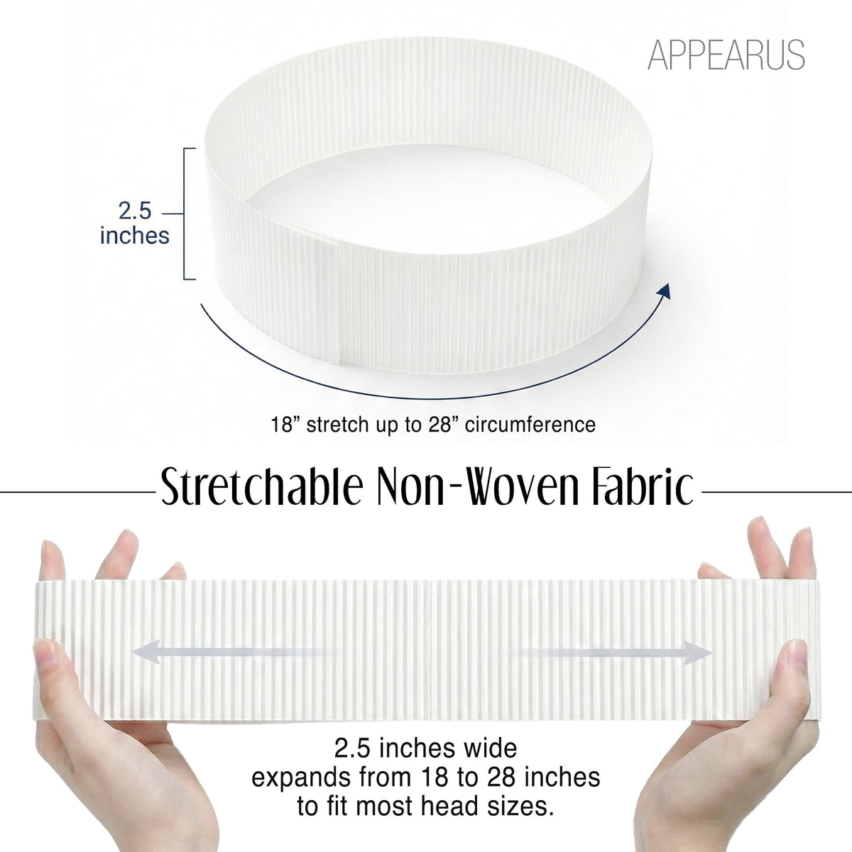 APPEARUS individually wrapped headband demonstrating sterile single-use convenience