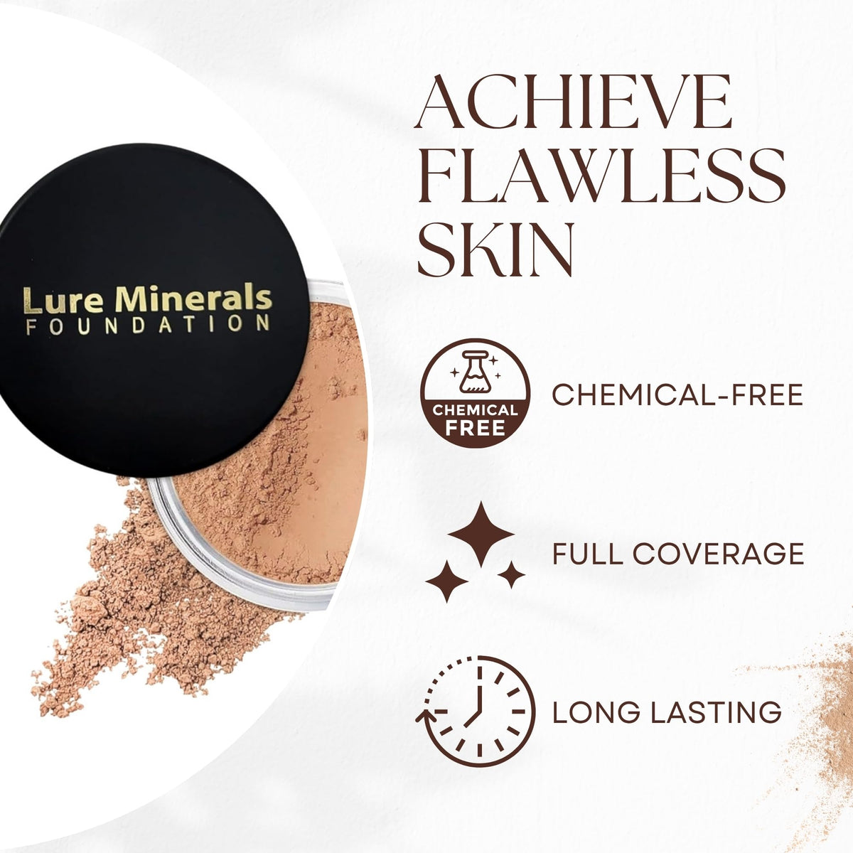 Pure Minerals application with kabuki brush demonstrating even blend benefit