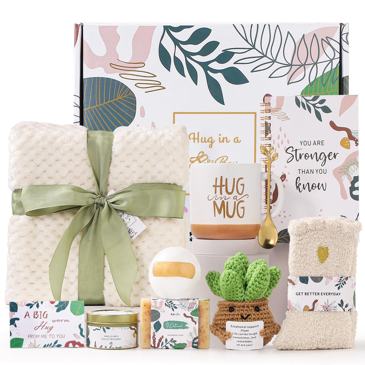 APRBOX front packaging showing all 11 care items and gift box, ready to comfort