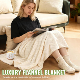 APRBOX fuzzy socks beside A5 notebook suggesting cozy comfort and journaling