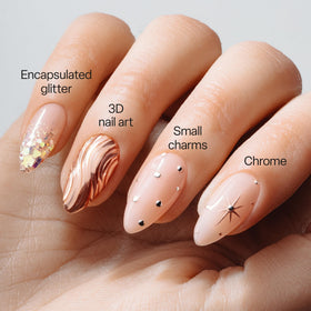 APRÉS gelcoat applied to Gel-X extension demonstrating reinforcement benefit