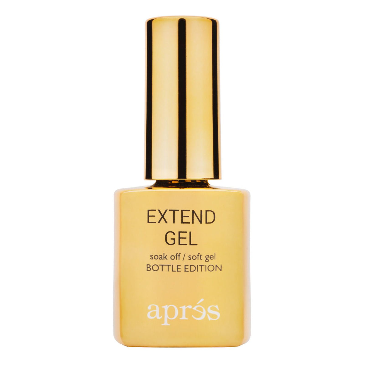 APRÉS front view of gold bottle showing product identity and professional finish