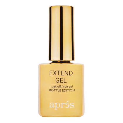 APRÉS front view of gold bottle showing product identity and professional finish