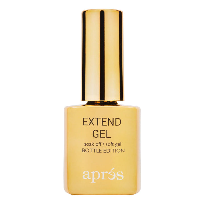 APRÉS front view of gold bottle showing product identity and professional finish