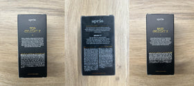 APRÉS size comparison in hand indicating 15ml bottle scale for portability