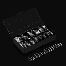 APRÉS array of Gel-X half sizes laid out to show inclusive fit benefit