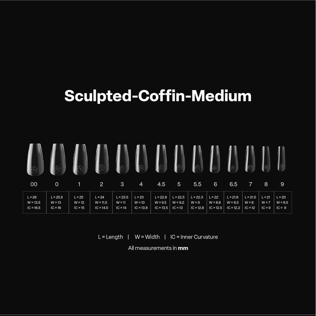 APRÉS Gel-X tips applied on a hand demonstrating salon-ready coffin shape