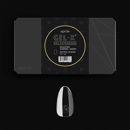 APRÉS front packaging showing 500-piece Gel-X box and included sizes, clear inventory benefit