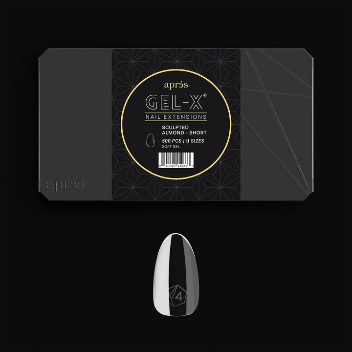 APRÉS front packaging showing 500-piece Gel-X box and included sizes, clear inventory benefit