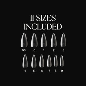 APRÉS close-up of natural stiletto tip profile displaying smooth finish and consistent shape