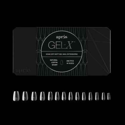 APRÉS box front packaging showing 280 Gel-X coffin tips and quick selection