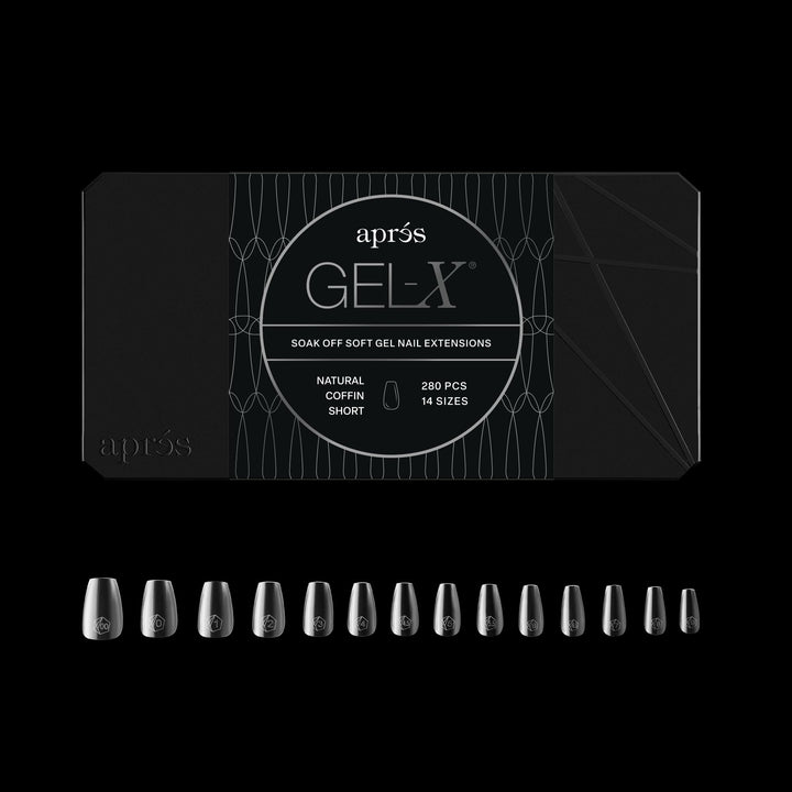 APRÉS box front packaging showing 280 Gel-X coffin tips and quick selection