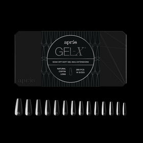 APRÉS front packaging of Gel-X coffin 280-count displaying brand and benefit