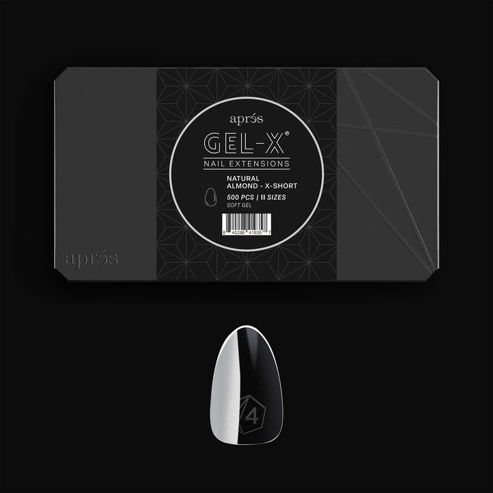 APRÉS front box showing 500 Gel-X tips and professional packaging benefit