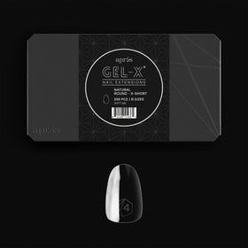 APRÉS front packaging showing 500 Gel-X tips and clear box benefit: inventory ready