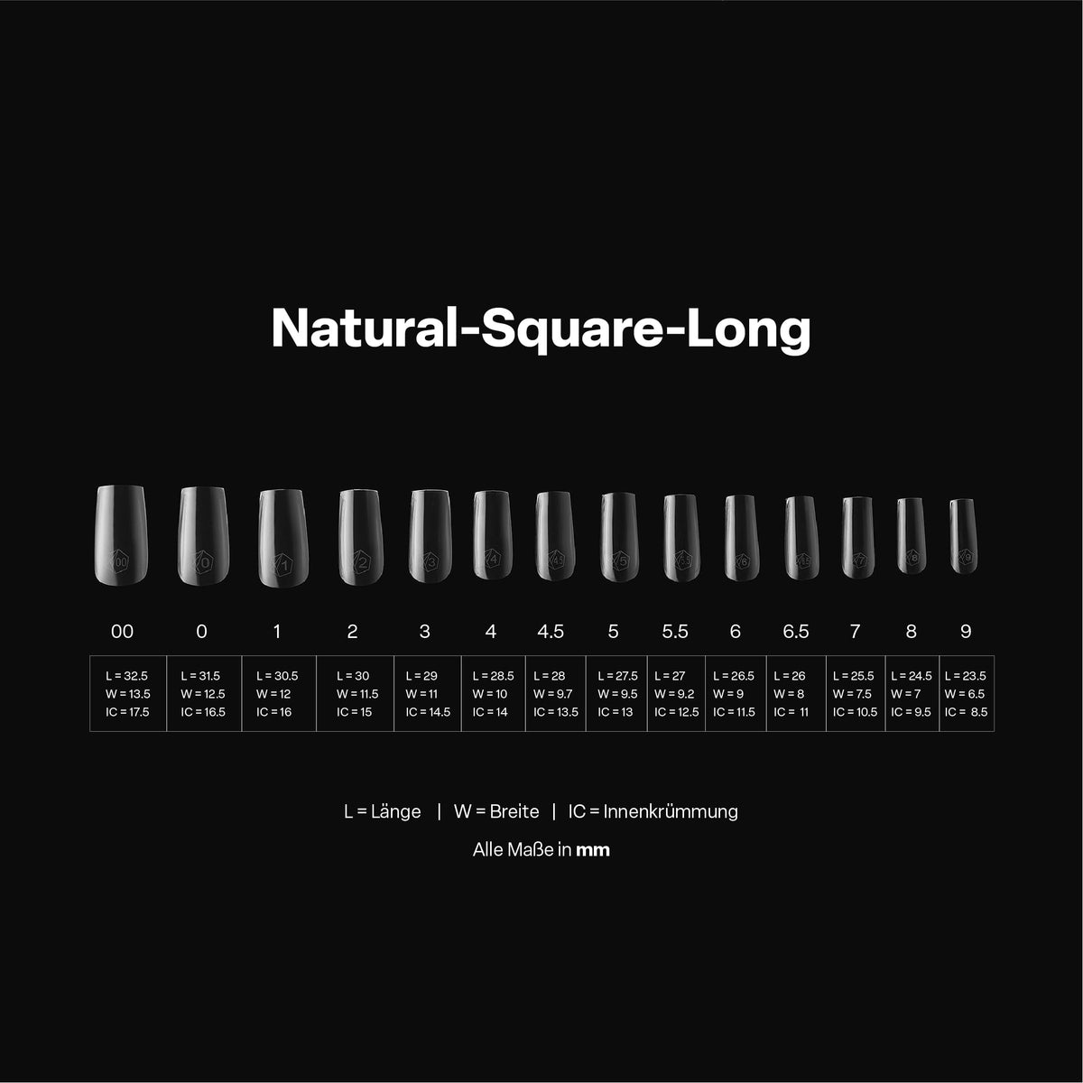 APRÉS spread of 14 sizes including half sizes for precise fit and less shaping
