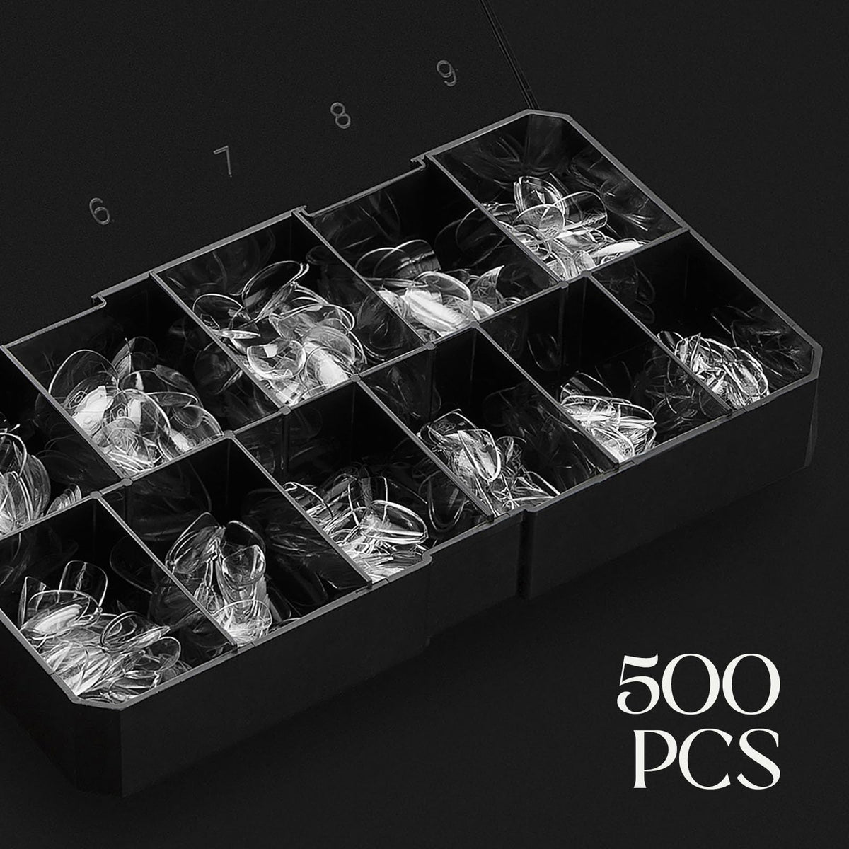 APRÉS array of Gel-X sizes laid out to illustrate size range 00–9 for perfect fit